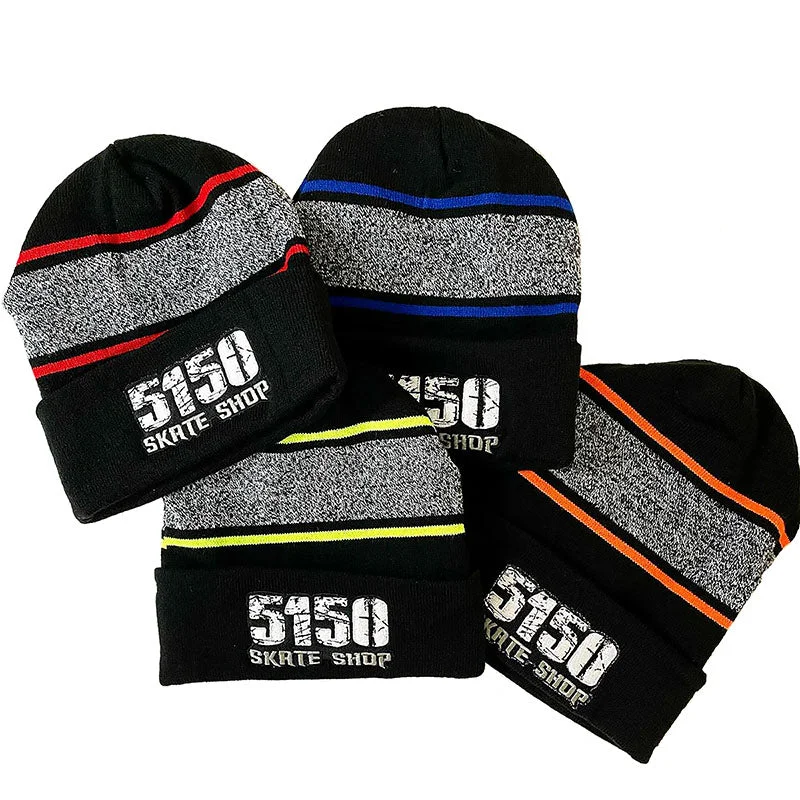 5150 Skate Shop Striped Collar Beanies