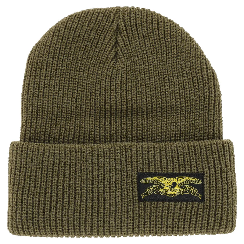 Anti Hero - Stock Eagle Label Cuff Beanie Olive