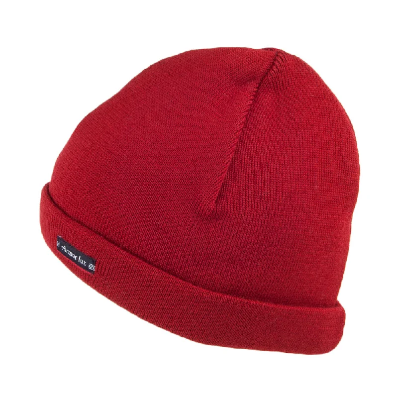 Armor Lux Lannion Pure Wool Beanie Hat - Red