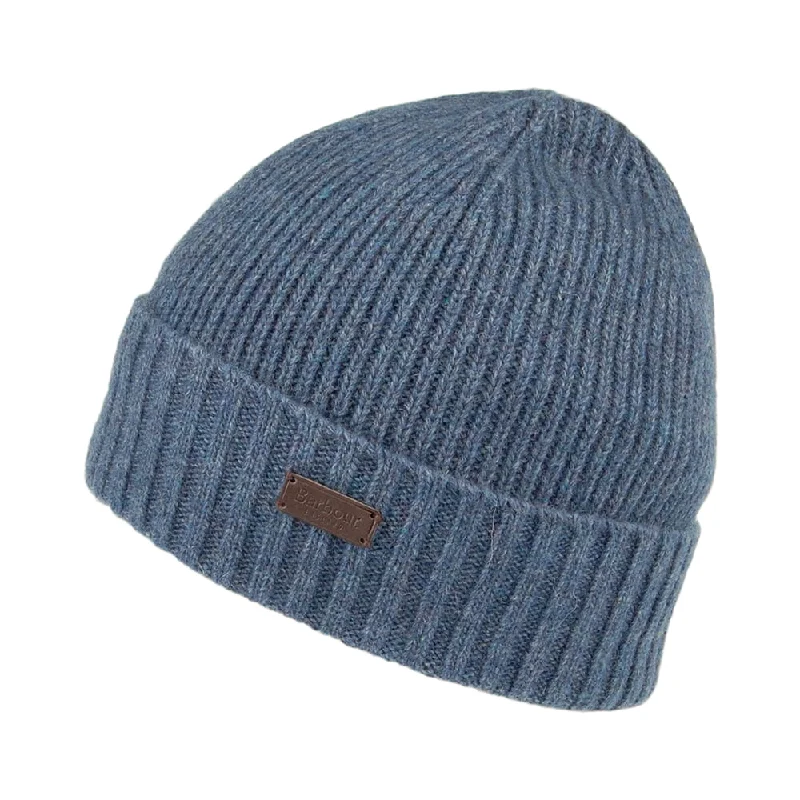 Barbour Hats Carlton Wool Blend Beanie Hat - Denim