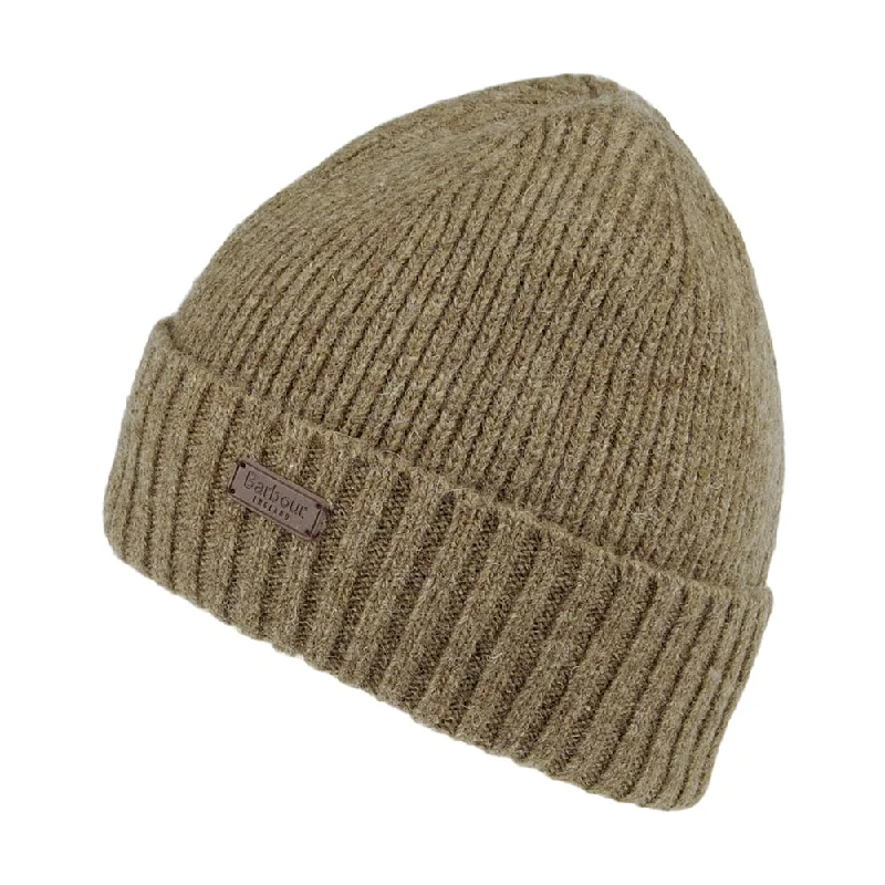 Barbour Hats Carlton Wool Blend Beanie Hat - Sand