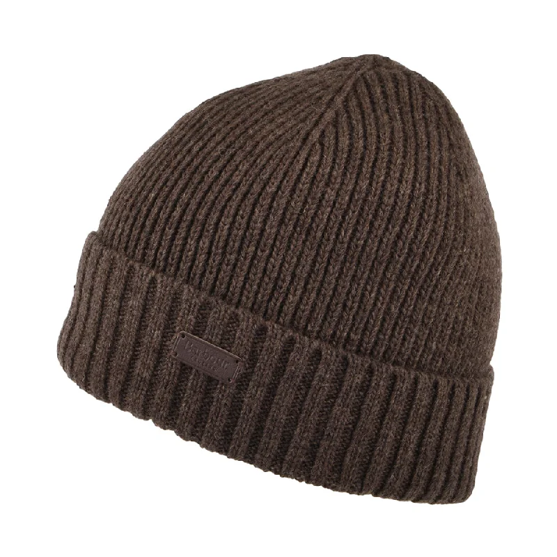 Barbour Hats Carlton Wool Blend Beanie Hat - Mid Brown