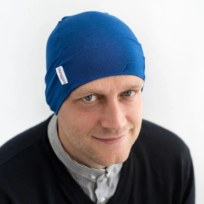 Blue Mens Plain Chemo Hat