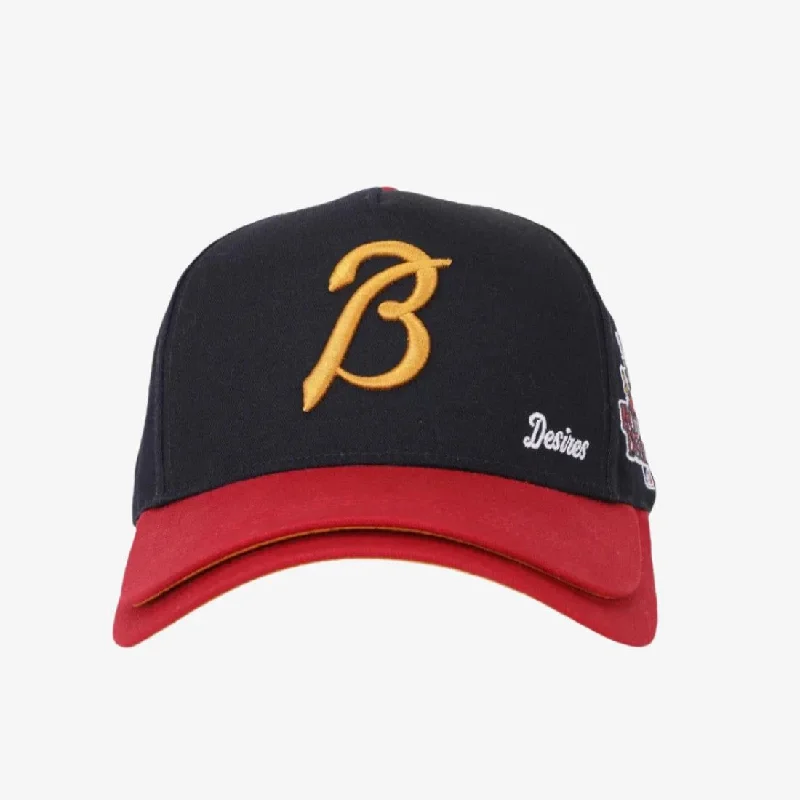 Bottega Desires Double Brim Snapback Hat Black