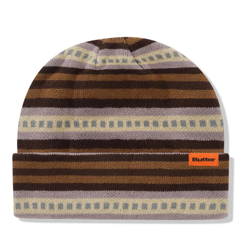 Butter Goods - Linear Cuff Beanie Brown/Tan