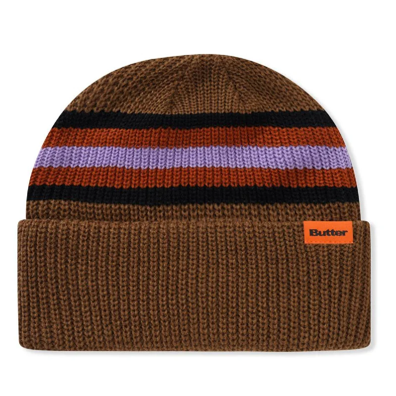 Butter Goods - Stripe Cuff Beanie Brown