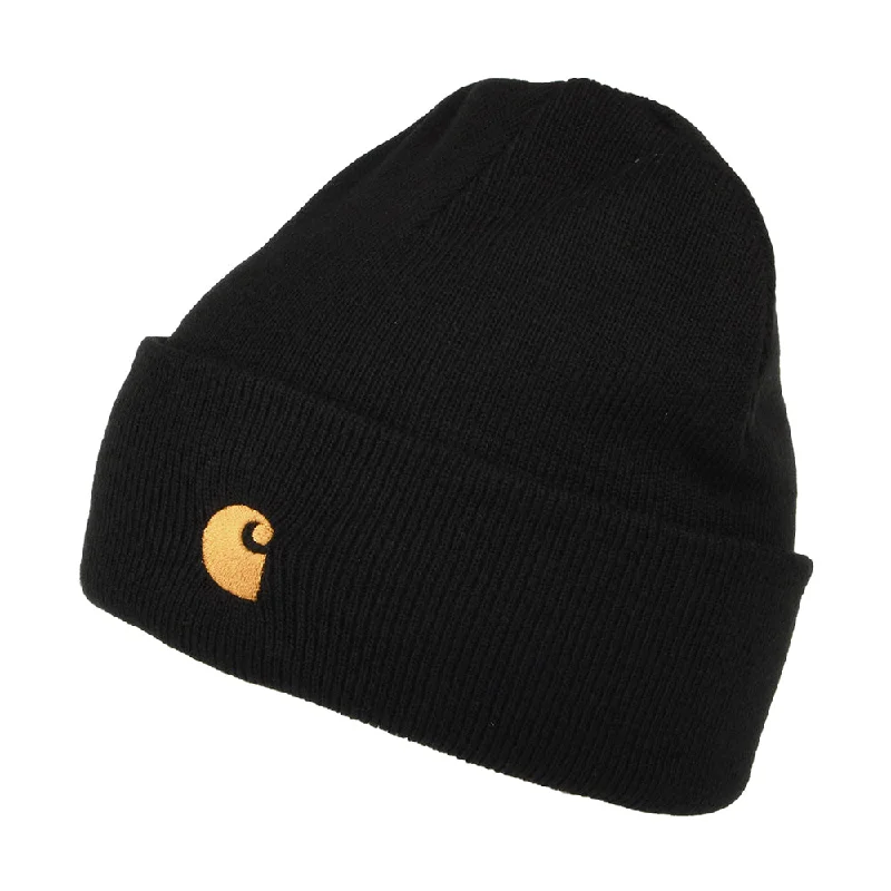 Carhartt WIP Hats Chase Cuffed Beanie Hat - Black