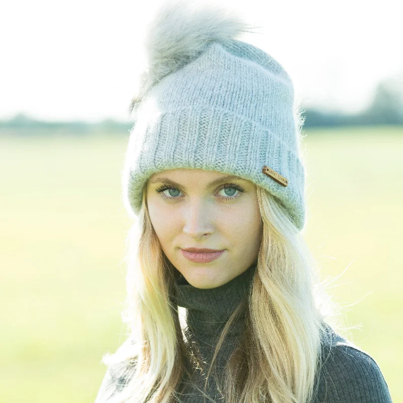 Cashmere Blend Beanie in Grey