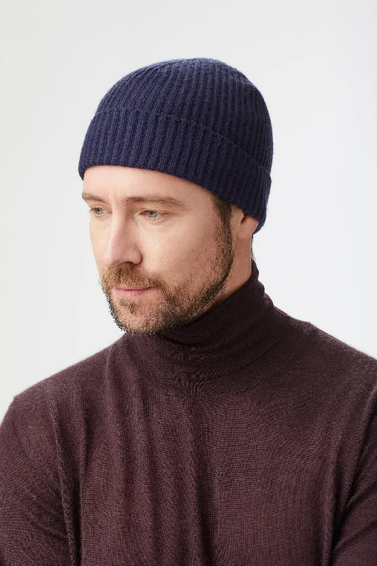 Blue Cashmere Ski Beanie