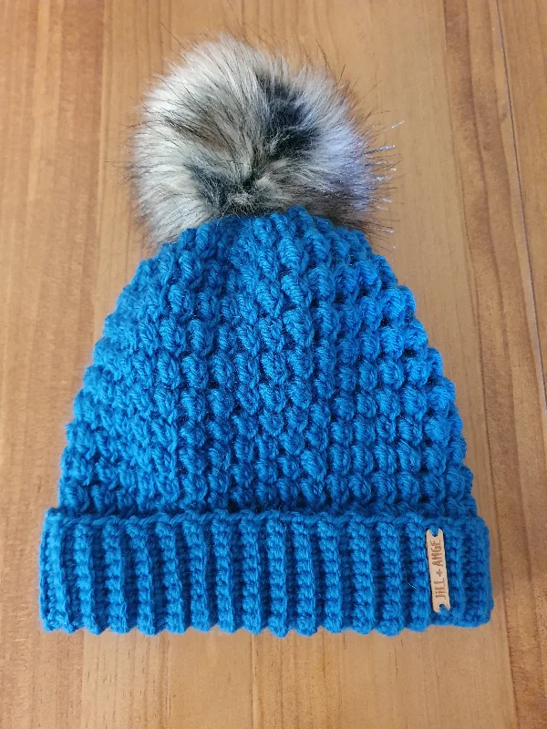 Beanie - Sapphire Wool Popcorn - Adult size