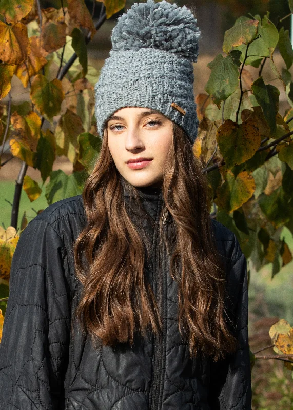 Eco Poppy Beanie in Cirular Grey