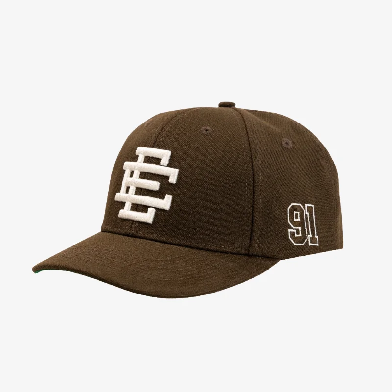 Eric Emanuel EE '91' 3D Embroidered Basic Snapback Hat Brown / White