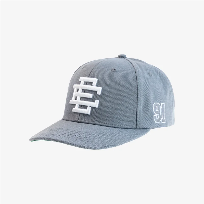 Eric Emanuel EE '91' 3D Embroidered Basic Snapback Hat Gray / White