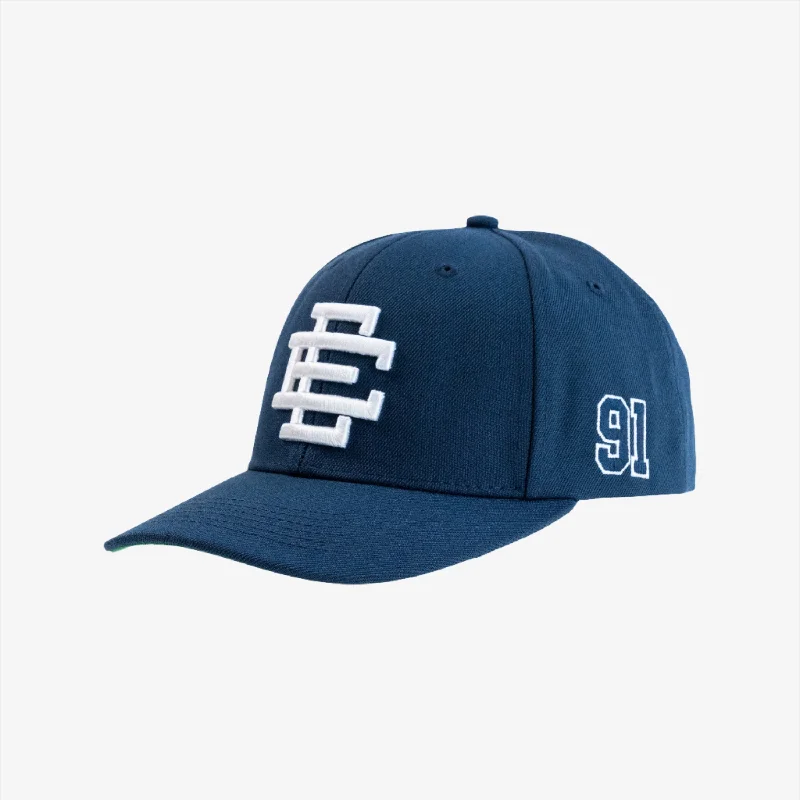 Eric Emanuel EE '91' 3D Embroidered Basic Snapback Hat Navy Blue / White