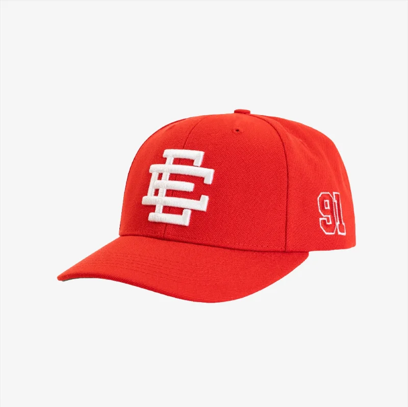 Eric Emanuel EE '91' 3D Embroidered Basic Snapback Hat Red / White