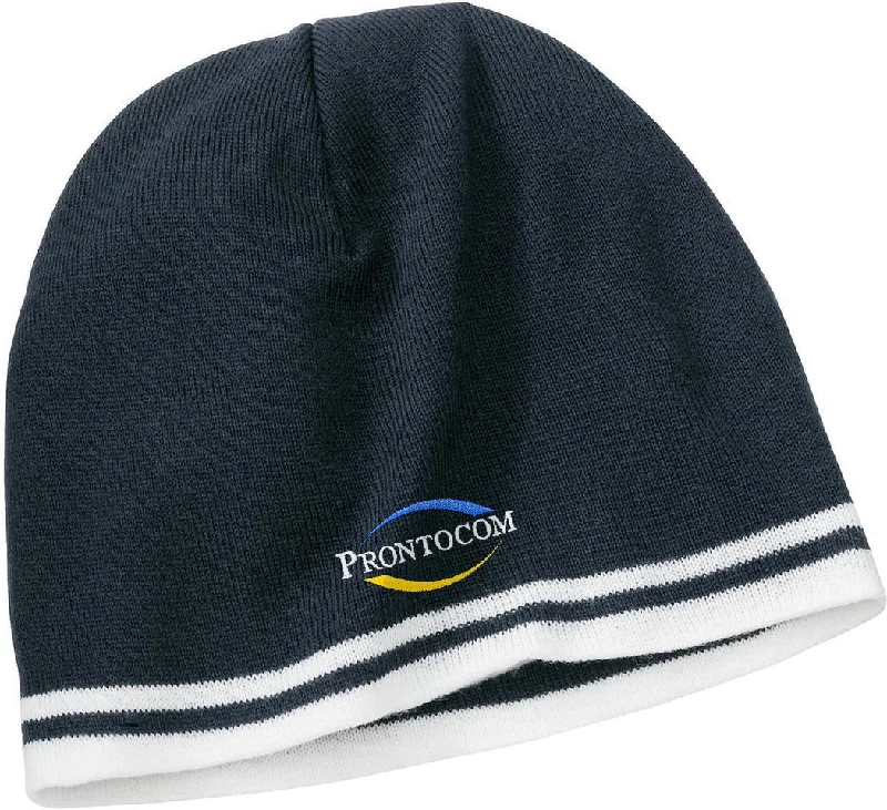 Port & Company Fine Knit Skull Cap with Stripes