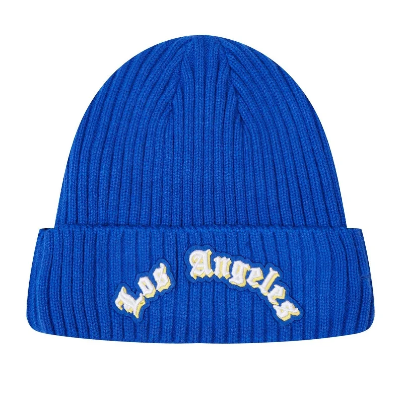 NFL LOS ANGELES RAMS OLD ENGLISH UNISEX BEANIE (ROYAL BLUE)