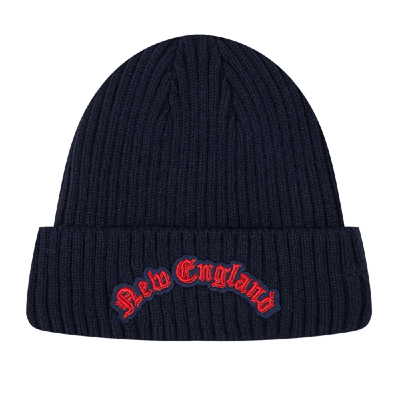 NFL NEW ENGLAND PATRIOTS OLD ENGLISH UNISEX BEANIE (MIDNIGHT NAVY)