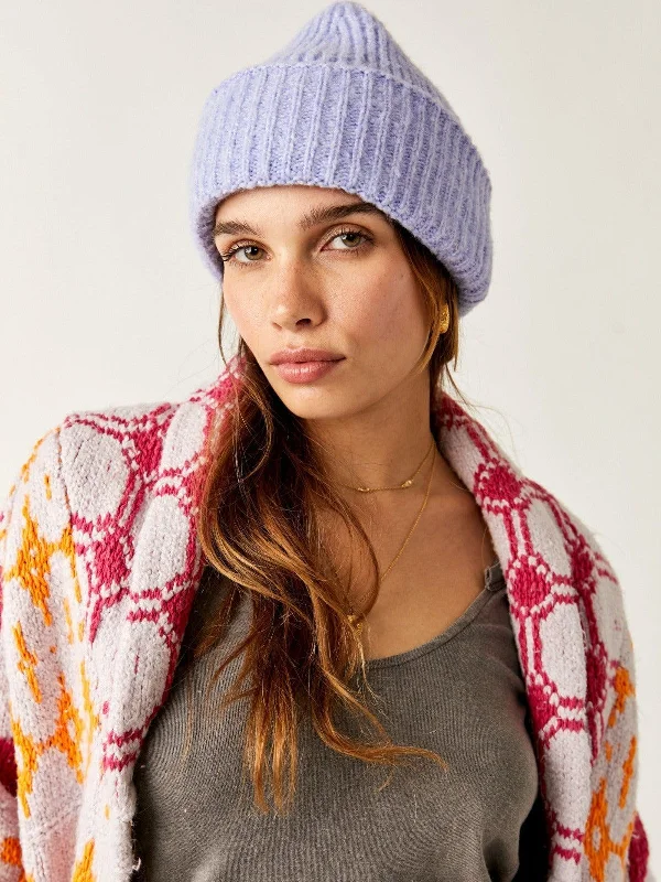 Free People Harbor Marble Ribbed Beanie - Periwinkle