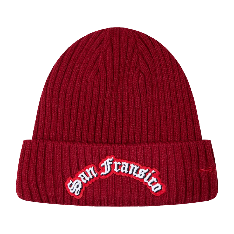 NFL SAN FRANCISCO 49ERS OLD ENGLISH UNISEX BEANIE (CARDINAL RED)