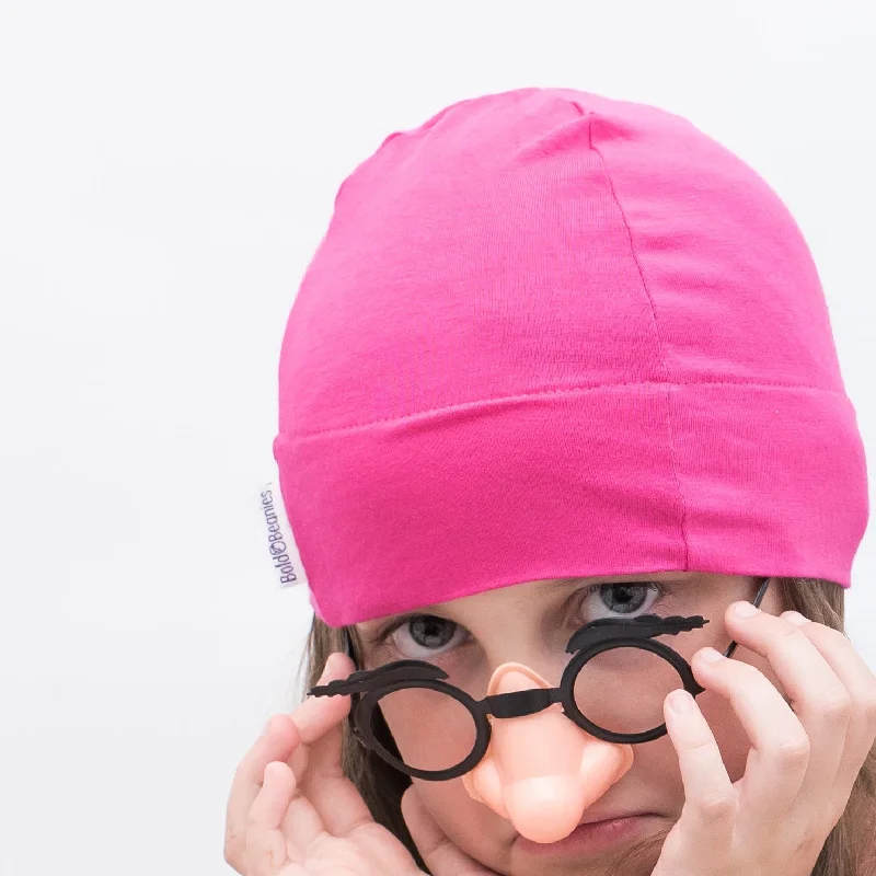 Fuchsia Pink Girls Comfy Chemo Beanie Hat