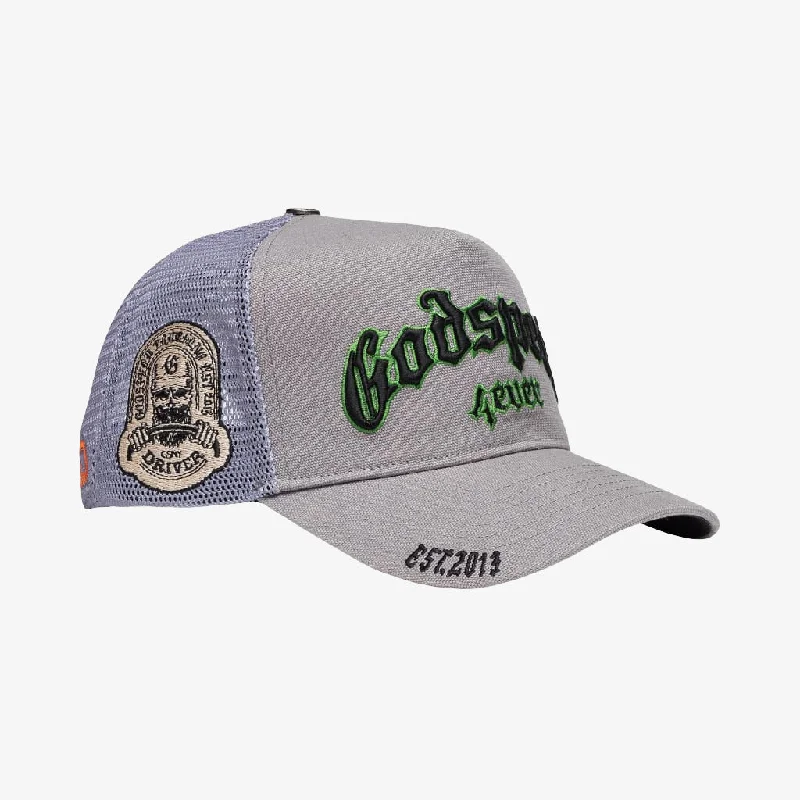 Godspeed 'GS Forever' Trucker Snapback Hat Grey / Green