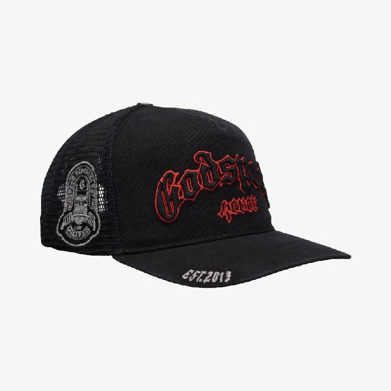 Godspeed 'GS Forever' Trucker Snapback Hat Vintage Black / Red