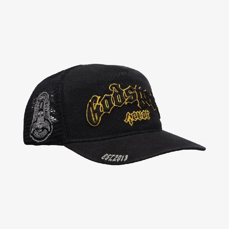 Godspeed 'GS Forever' Trucker Snapback Hat Vintage Black / Yellow