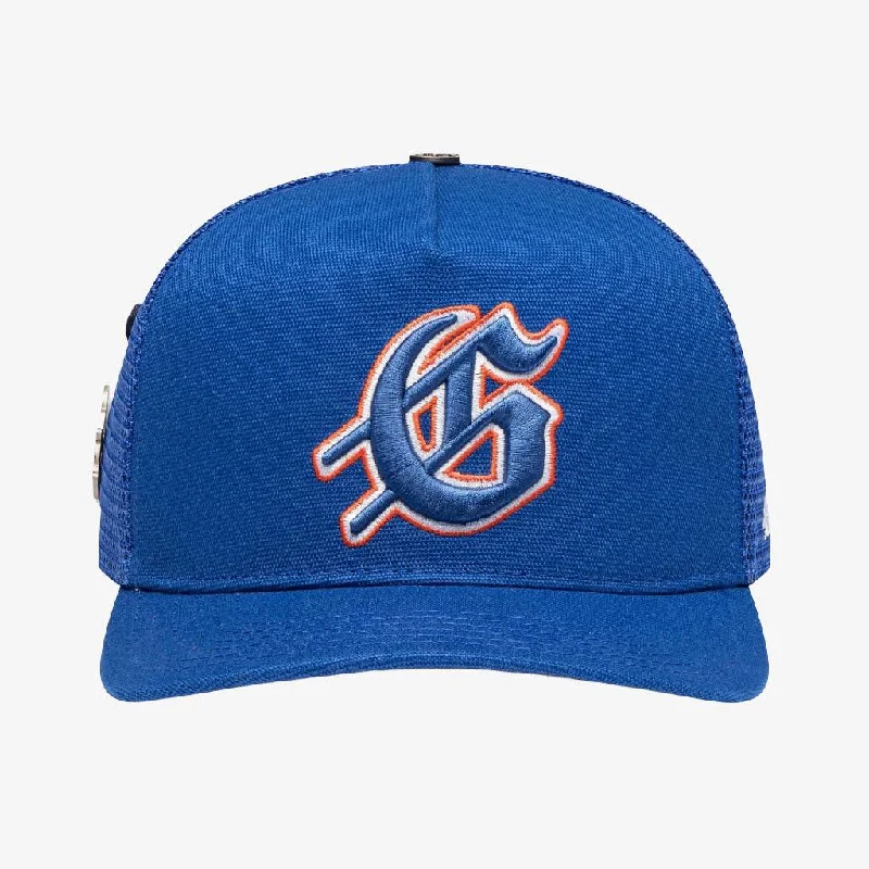 Godspeed 'GS Logo' Trucker Snapback Hat Blue / Orange