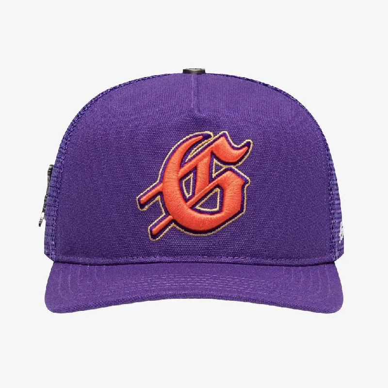 Godspeed 'GS Logo' Trucker Snapback Hat Purple / Orange