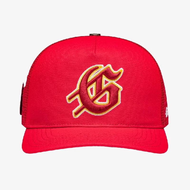 Godspeed 'GS Logo' Trucker Snapback Hat Red / Yellow