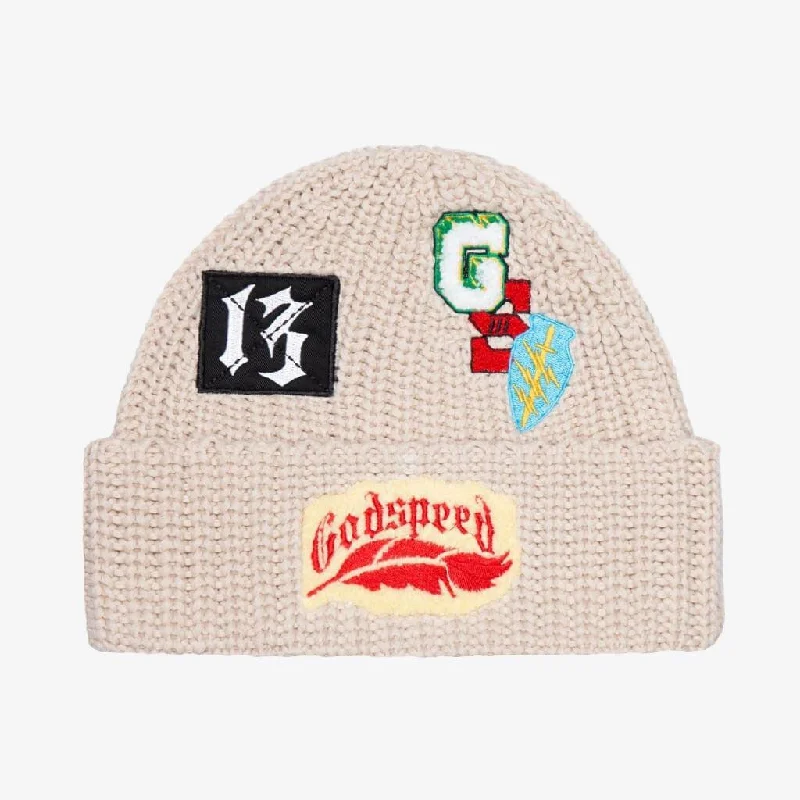 Godspeed 'Nostalgia' Rugby Patch Work Beanie Creme