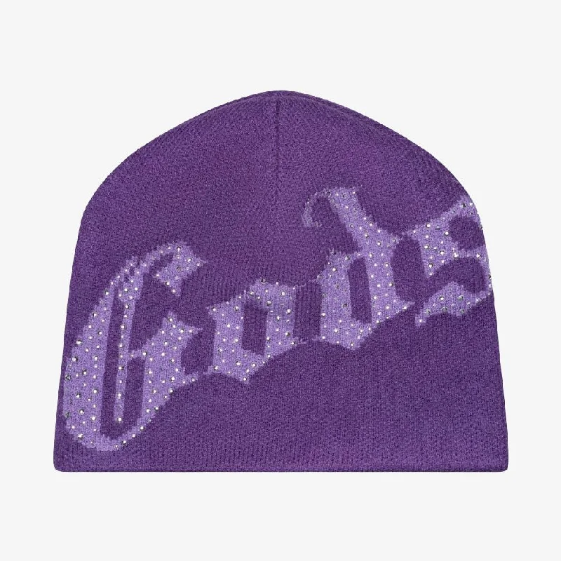 Godspeed 'OG Logo' Rhinestone Studed Beanie Purple