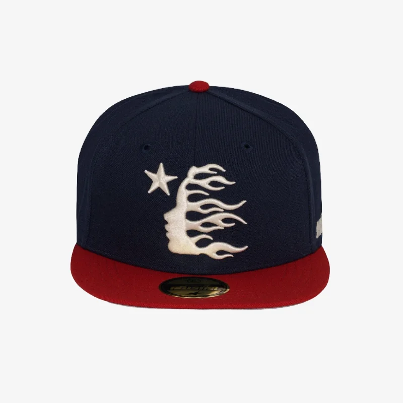 Hellstar 'Baseball' Fitted Hat Navy Blue / Red