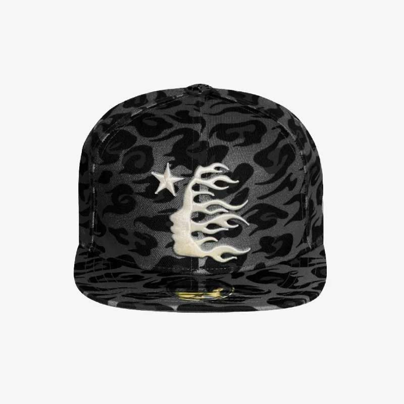 Hellstar 'Cheetah Print' Fitted Hat Black / White