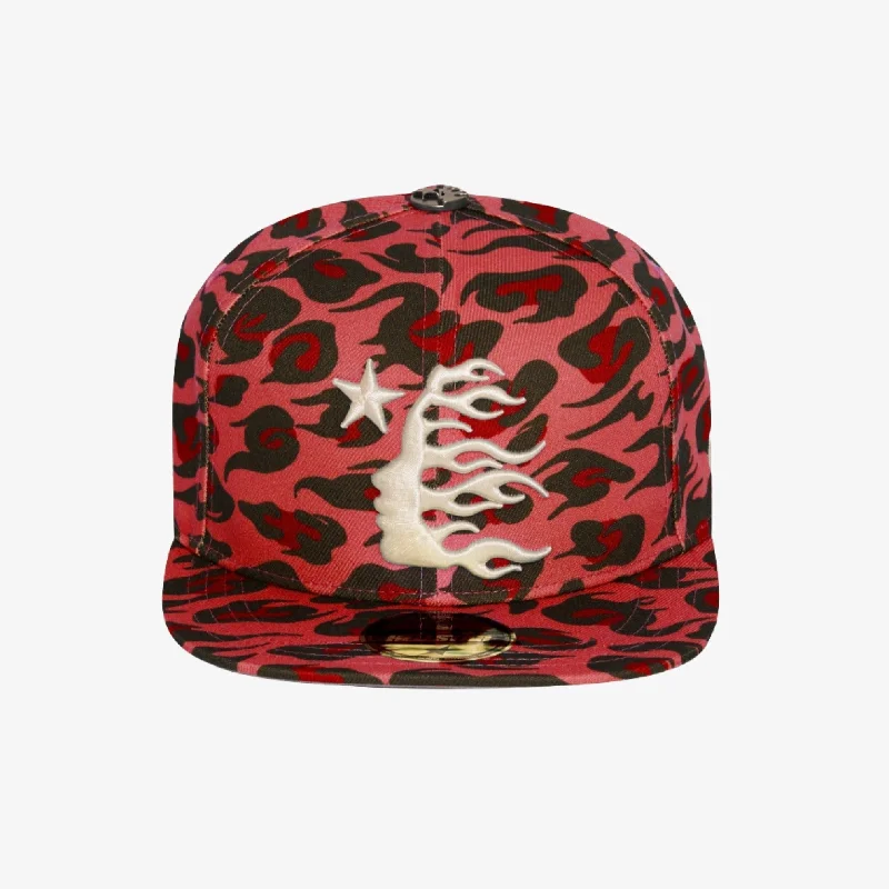 Hellstar 'Cheetah Print' Fitted Hat Red / Black