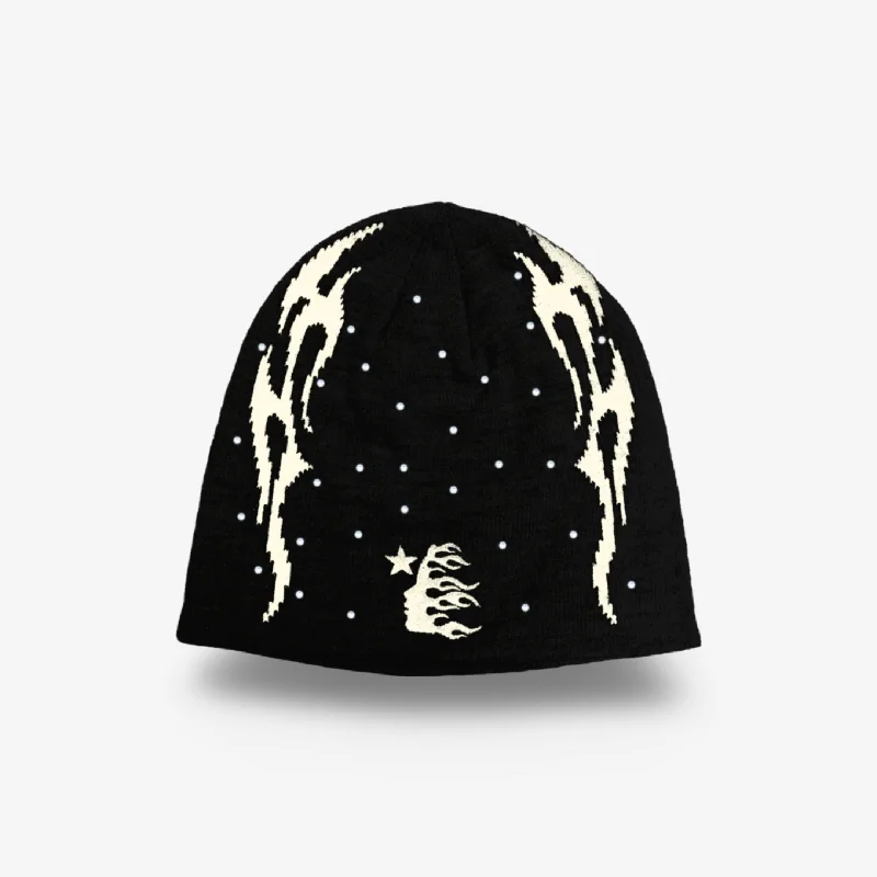 Hellstar Sports Rhinestone Beanie 'Flame' Black (SS24)