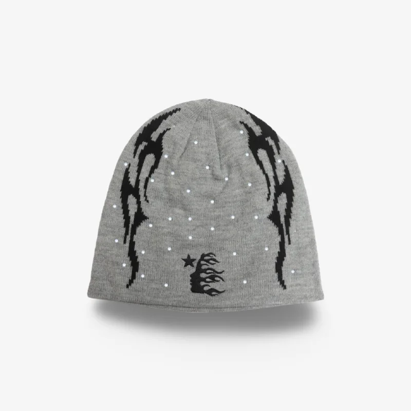 Hellstar Sports Rhinestone Beanie 'Flame' Grey (SS24)