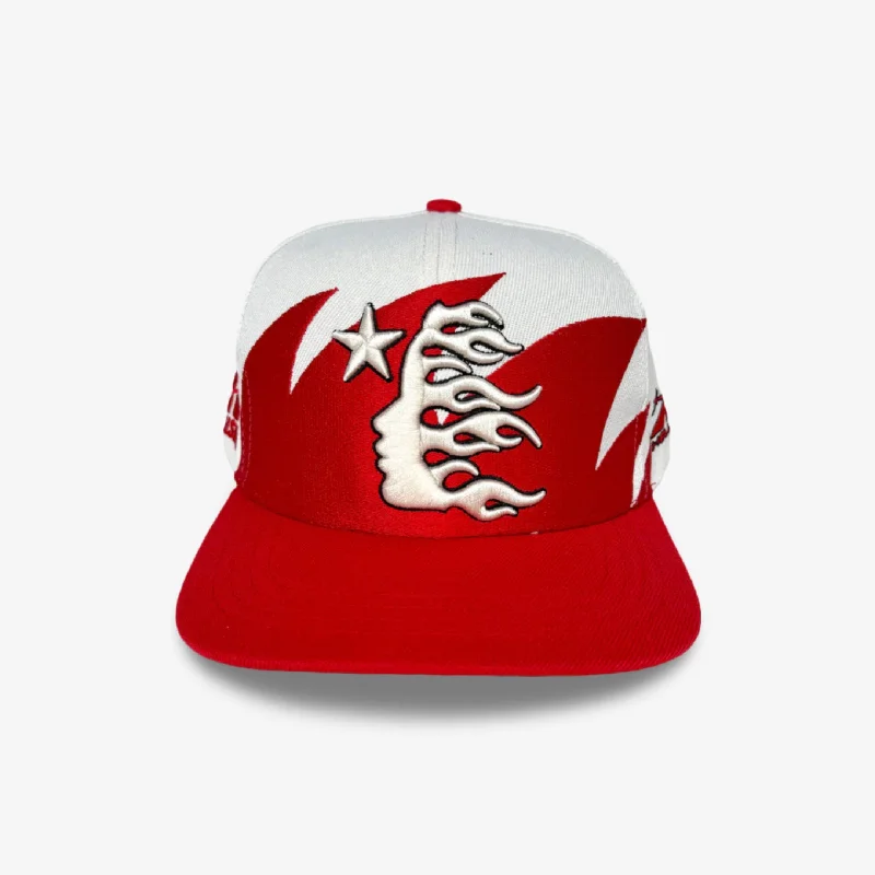 Hellstar Sports Snapback Hat 'Shark Teeth' Off White / Red (SS24)