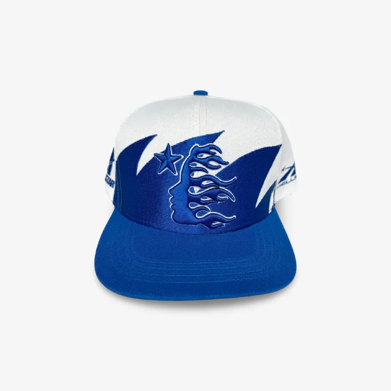 Hellstar Sports Snapback Hat 'Shark Teeth' Off White / Royal Blue (SS24)