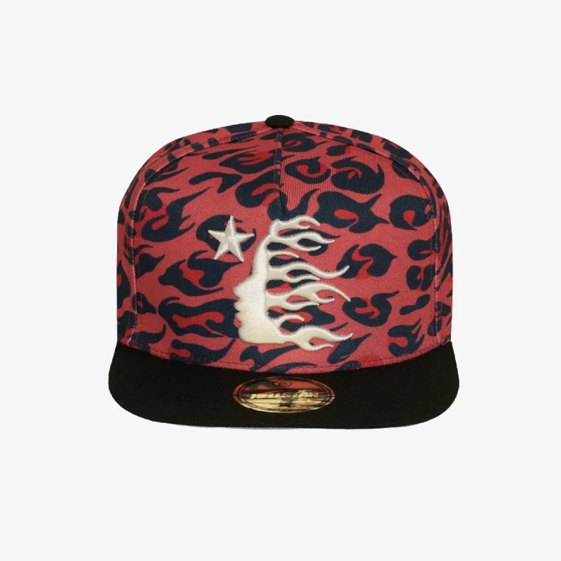 Hellstar Studios 'Cheetah Print' Snapback Hat Red / Black