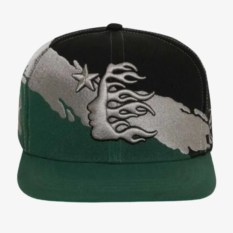 Hellstar Studios 'OG Logo' Paintbrush Snapback Hat Green / Black