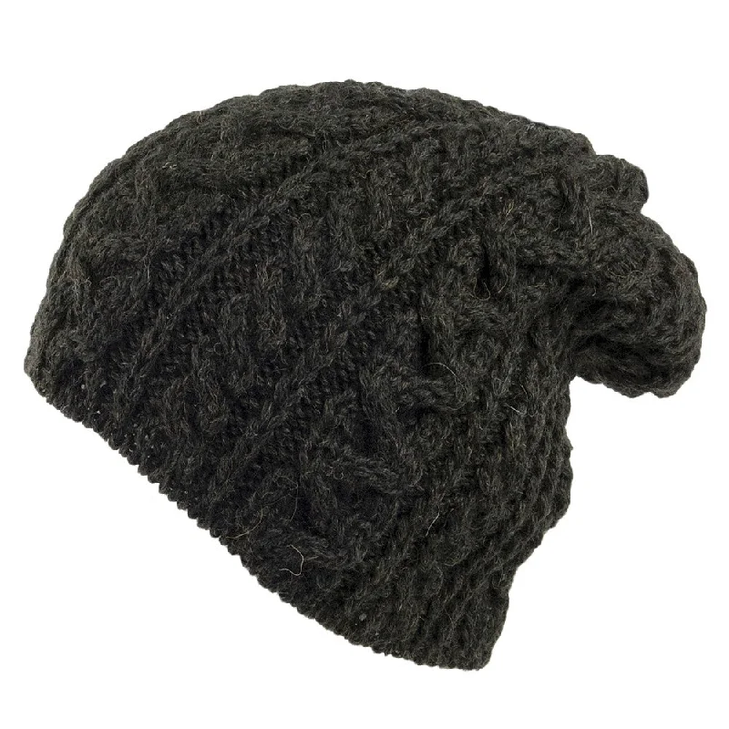 Highland 2000 English Wool Oversized Beanie Hat - Loden