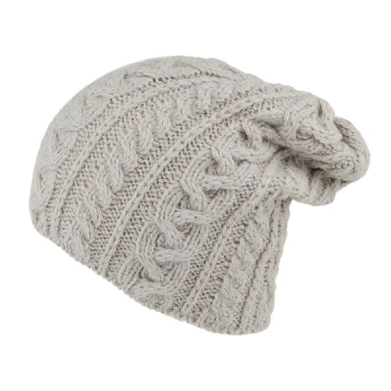 Highland 2000 Super Soft Alpaca Wool Slouch Oversized Beanie Hat - Light Grey