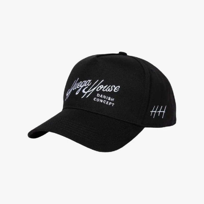 Huega House 'Everyday Retro Script' 5-Panel Snapback Hat Black / White