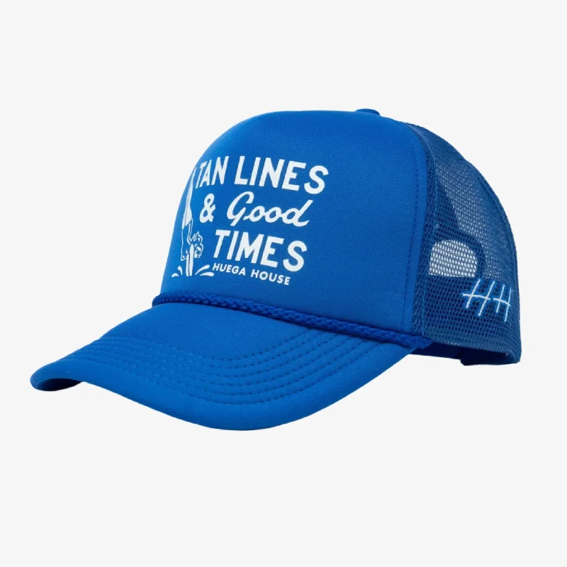 Huega House 'Good Times' Mesh Trucker Snapback Hat Sapphire Blue / White