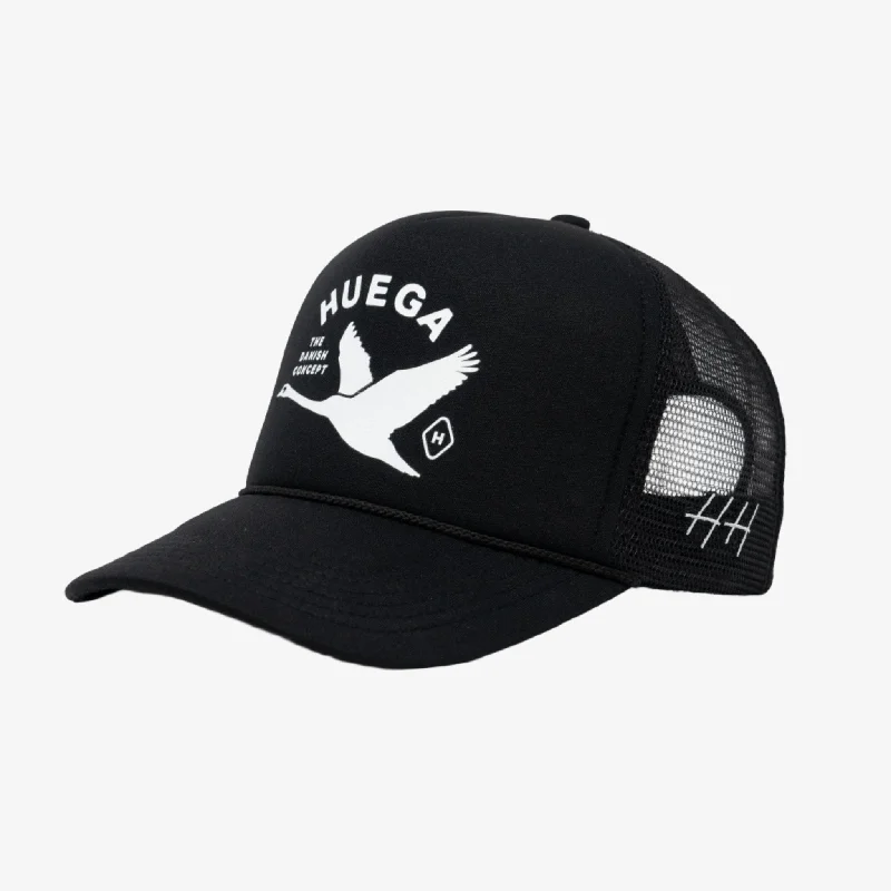 Huega House 'In-flight' Mesh Trucker Snapback Hat Black / White