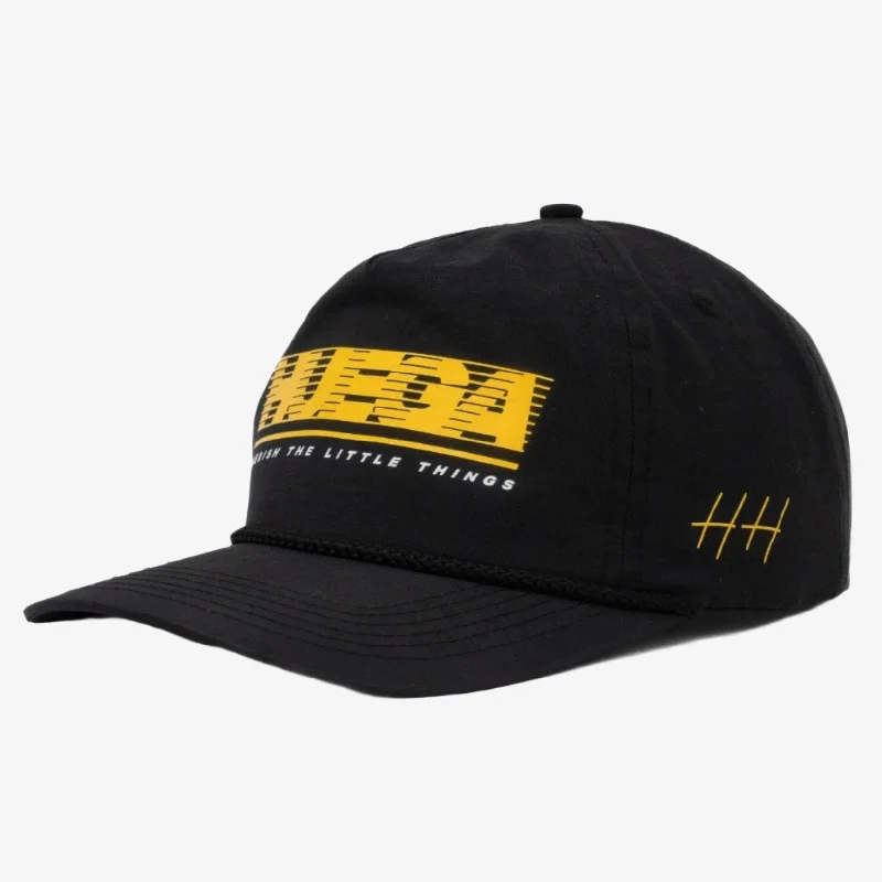 Huega House 'Tidal' 5-Panel Nylon Snapback Hat Black / Yellow