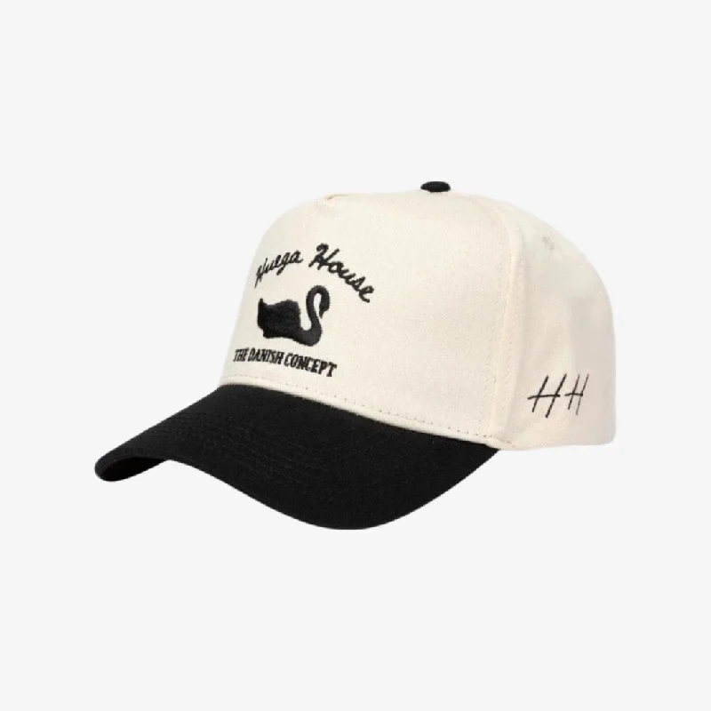 Huega House 'Vintage Swan' 2-Tone 5-Panel Snapback Hat Black / Natural