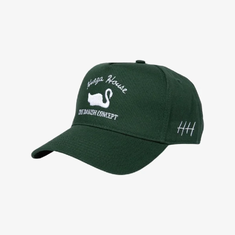 Huega House 'Vintage Swan' 5-Panel Snapback Hat Forest Green / White